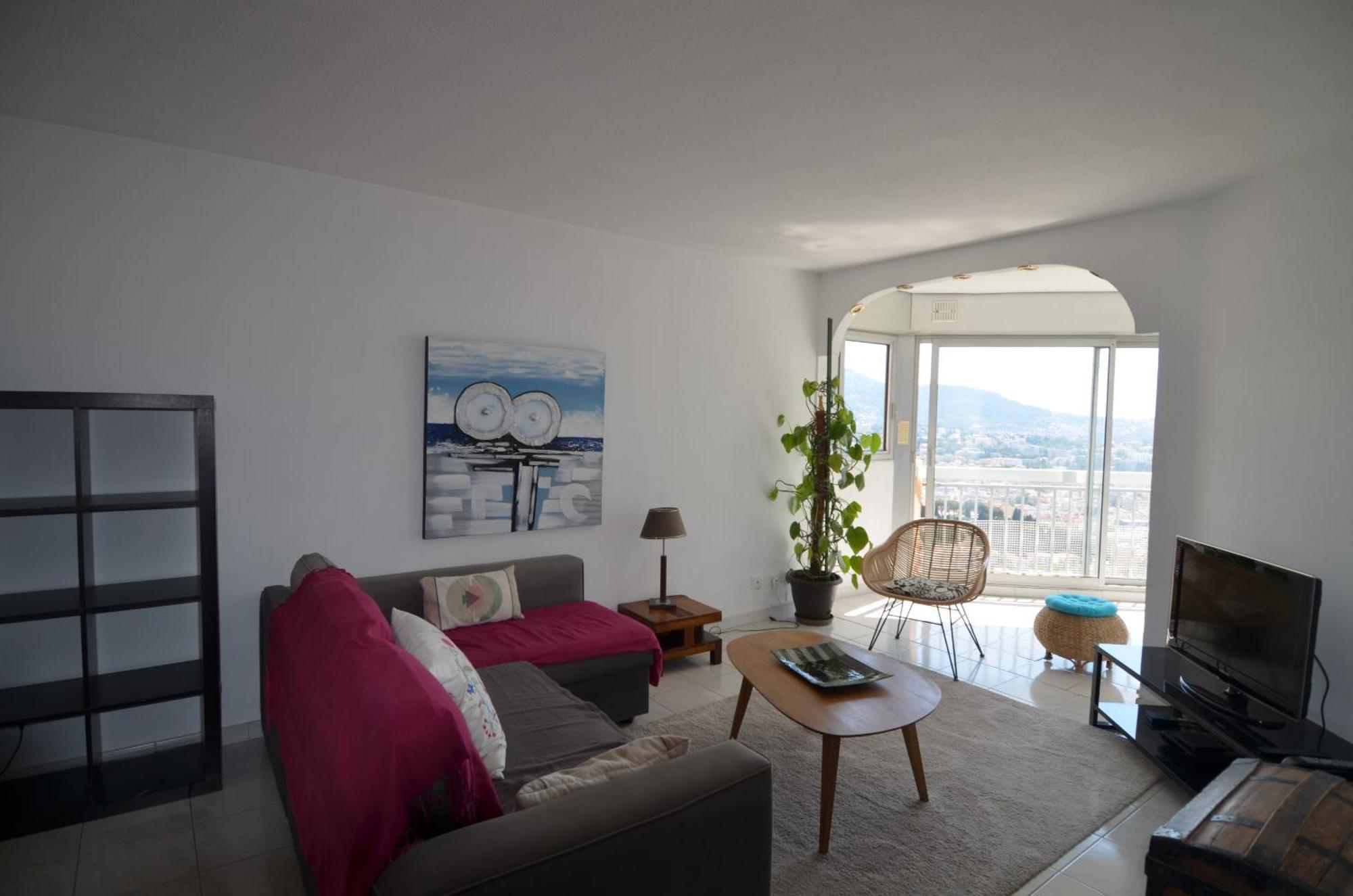 Babylone - Appartement Vue Panoramique Avec Piscine Pour 6 Personnes A Nice Quartier Pessicart Bagian luar foto